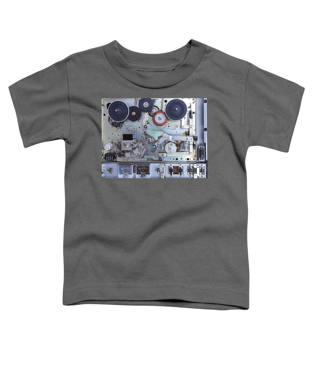 Reel To Reel Tape Deck Toddler T-Shirt featuring the photograph Inside the Tape Deck by L A Feldstein