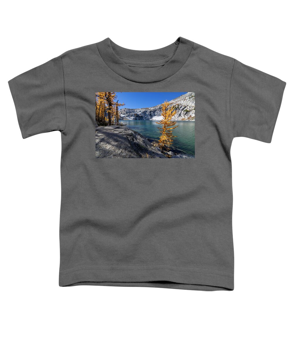 Core Toddler T-Shirt featuring the photograph Inspiration Lake Larch by Pelo Blanco Photo