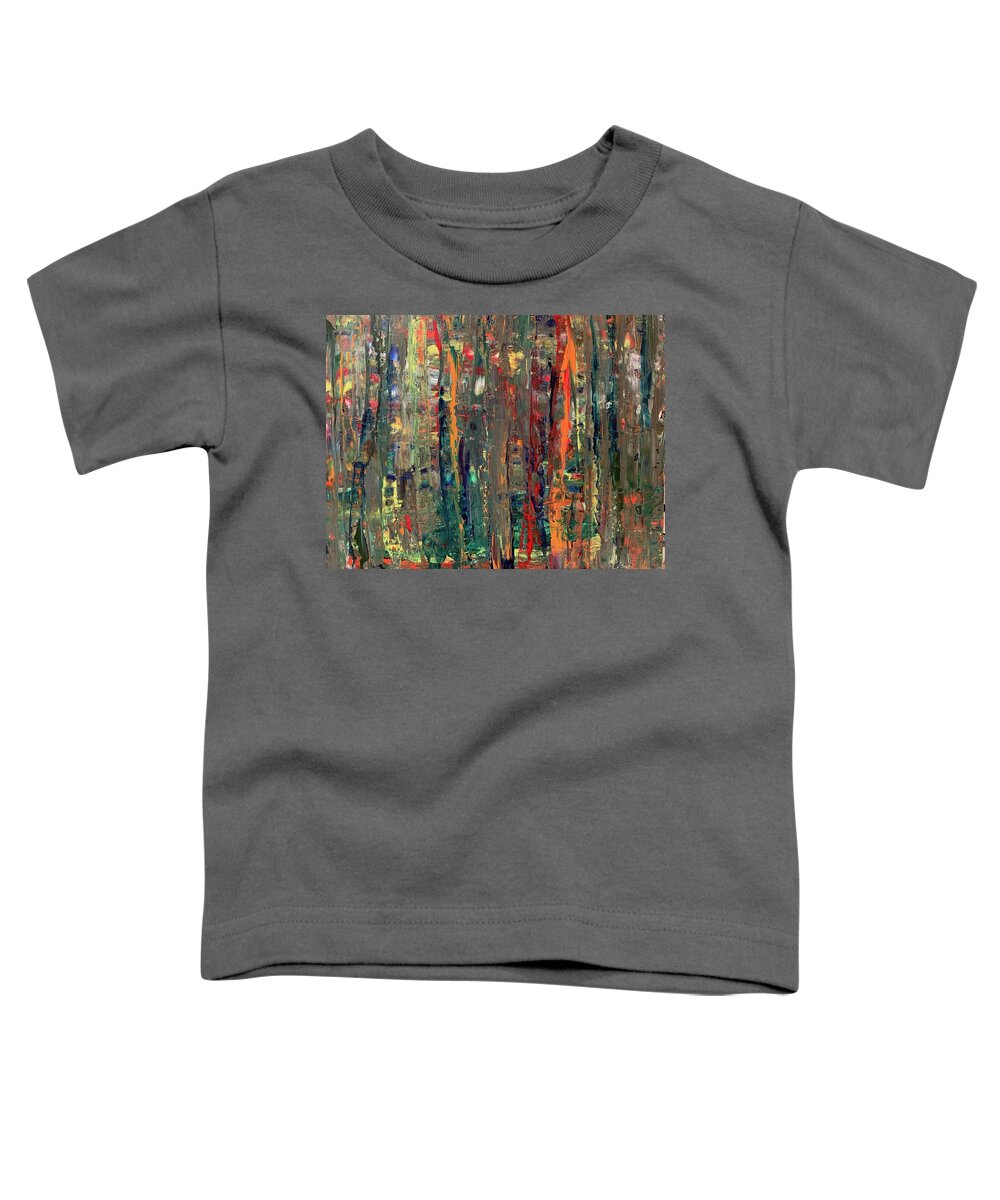 Abstract Toddler T-Shirt featuring the painting Into the Woods 1 by Teresa Moerer