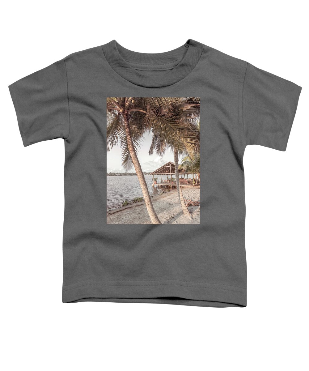 African Toddler T-Shirt featuring the photograph Island Beachhouse Dock by Debra and Dave Vanderlaan