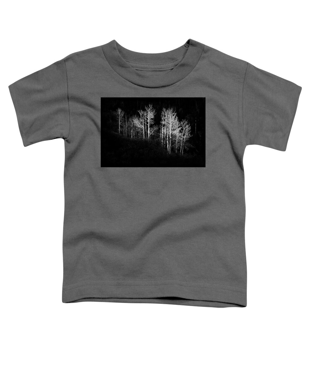 Black And White Toddler T-Shirt featuring the photograph Isolated by Light by Jon Glaser