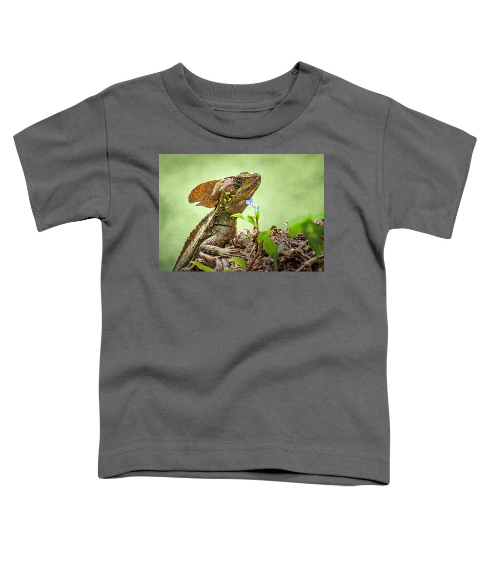 Lizard Toddler T-Shirt featuring the photograph Jesus Christ Lizard II by Rebecca Herranen