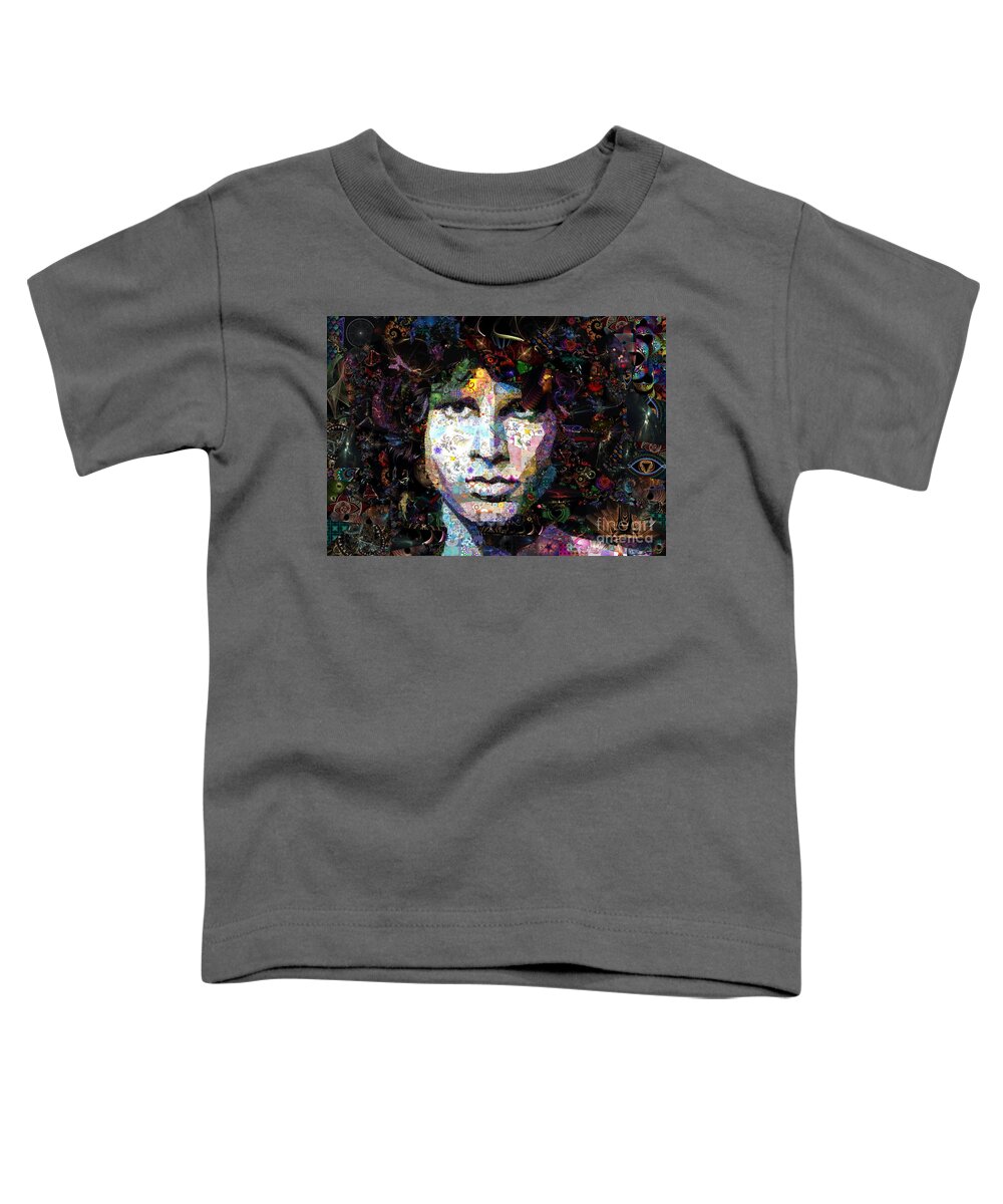 Jim Toddler T-Shirt featuring the digital art Jim Morrison - All Colors by John Romig