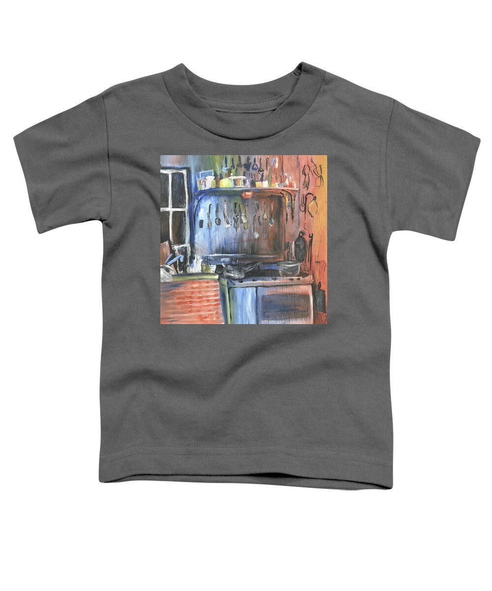 Kitchen Toddler T-Shirt featuring the painting Jimmy and Teresamarie's Kitchen by Teresamarie Yawn