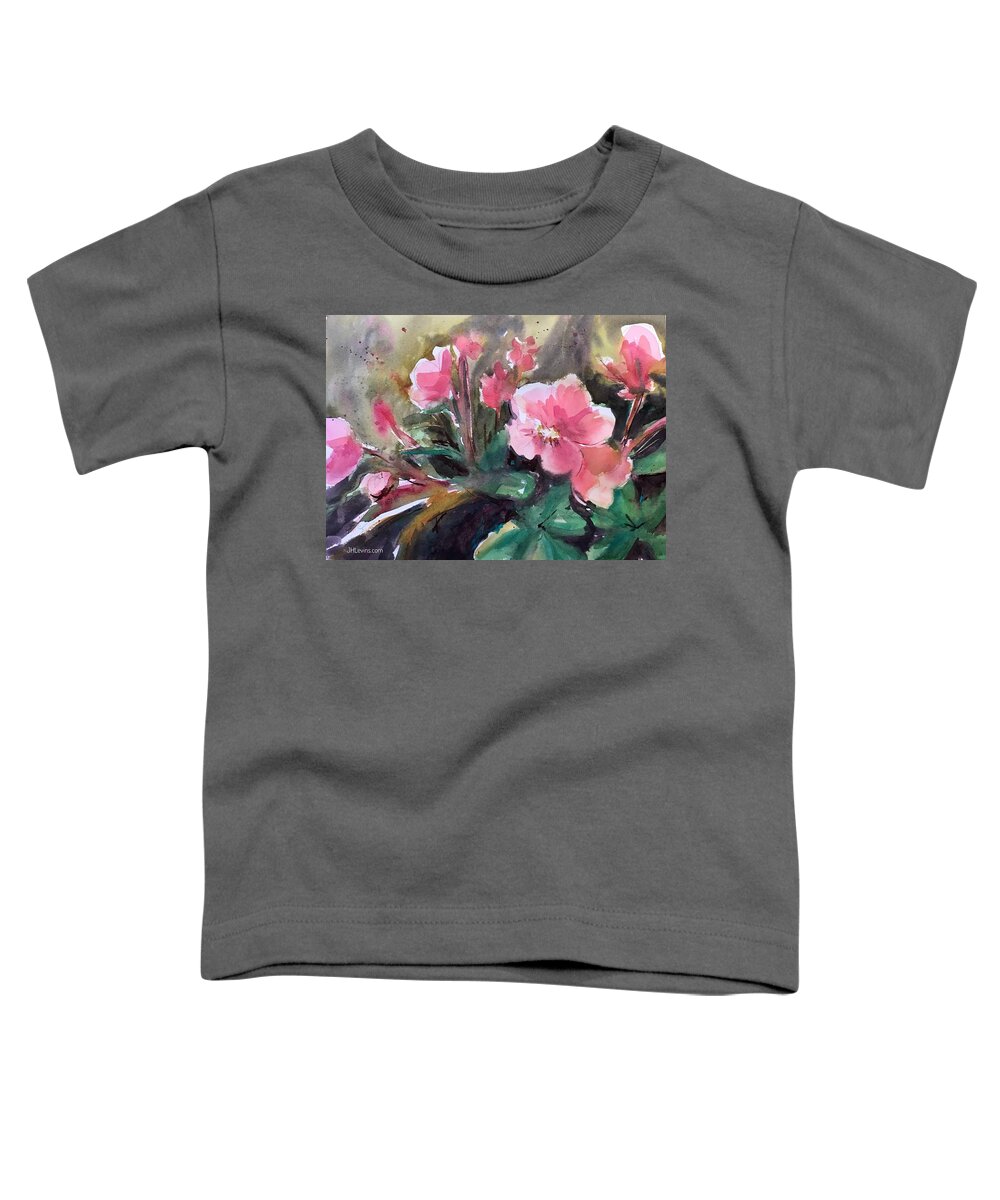 Flowers Toddler T-Shirt featuring the painting Joannes Flowers by Judith Levins
