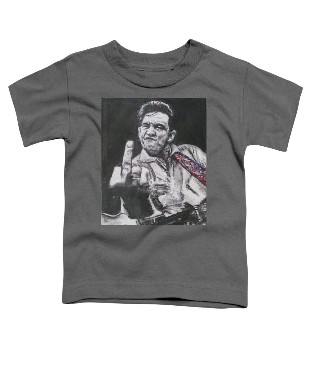 Johnny Cash Toddler T-Shirt featuring the pastel Johnny Breaks a Nail by Eric Dee