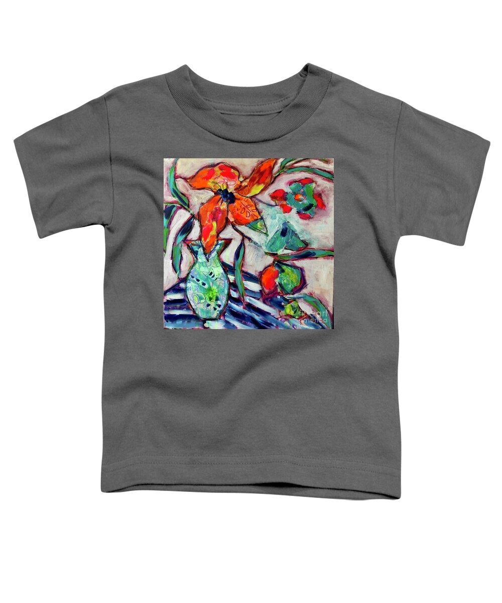 Inner Peace Toddler T-Shirt featuring the painting Joy Of Life And A Touch Of Orange by Corina Stupu Thomas