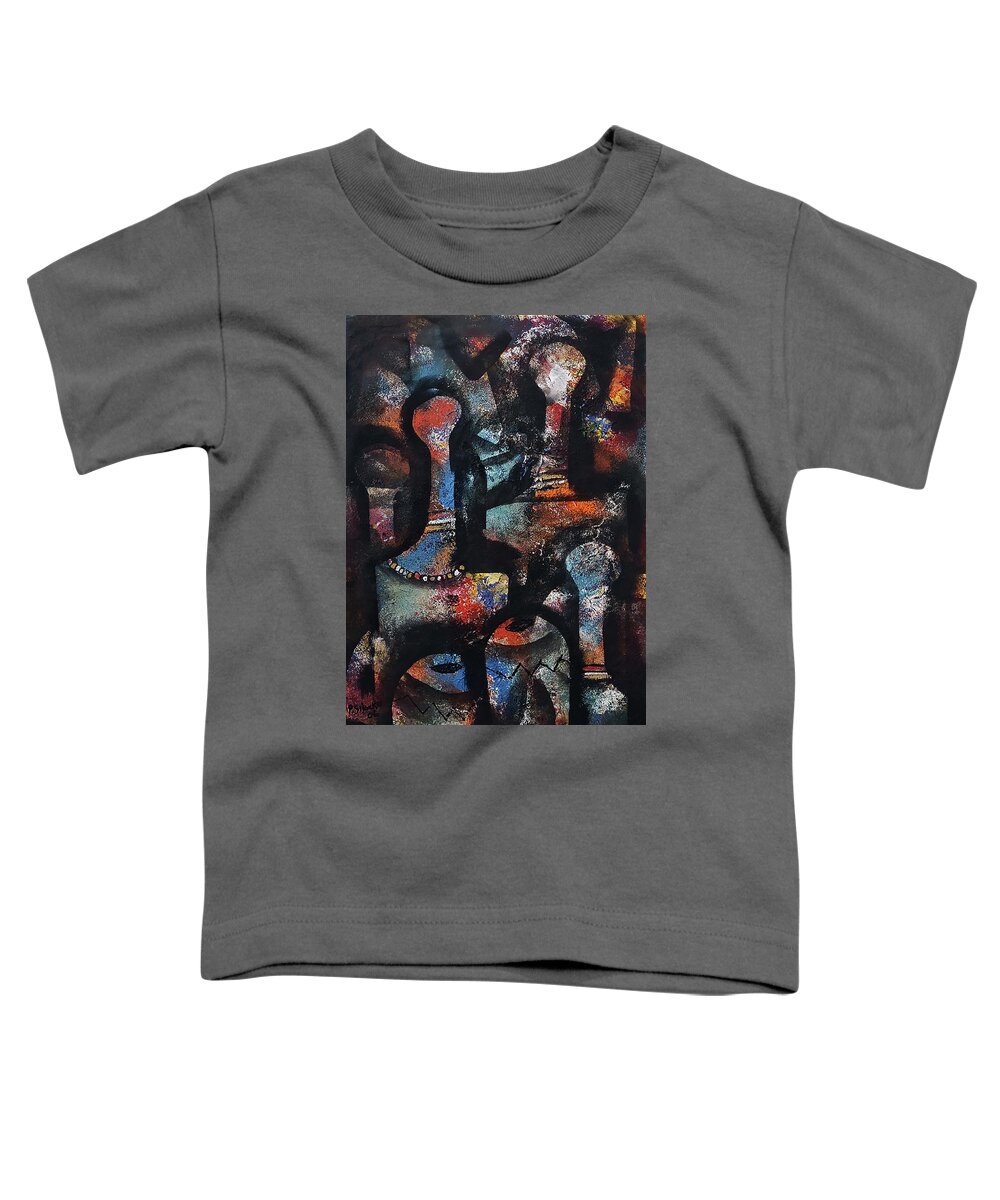 African Art Toddler T-Shirt featuring the painting Joy Of Man by Peter Sibeko 1940-2013