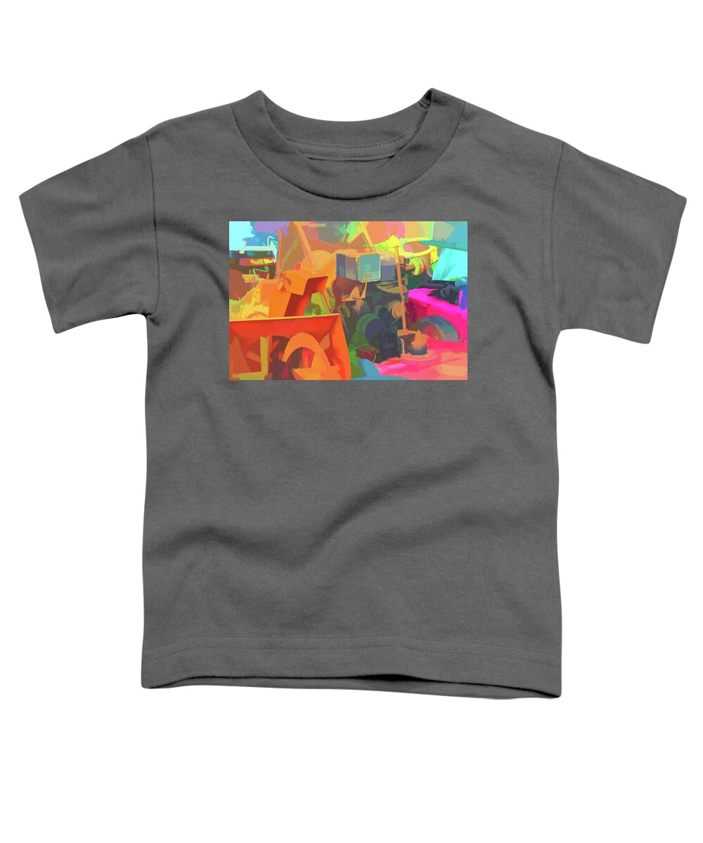 Old Machinery Toddler T-Shirt featuring the digital art Junk Jumble by Steve Ladner