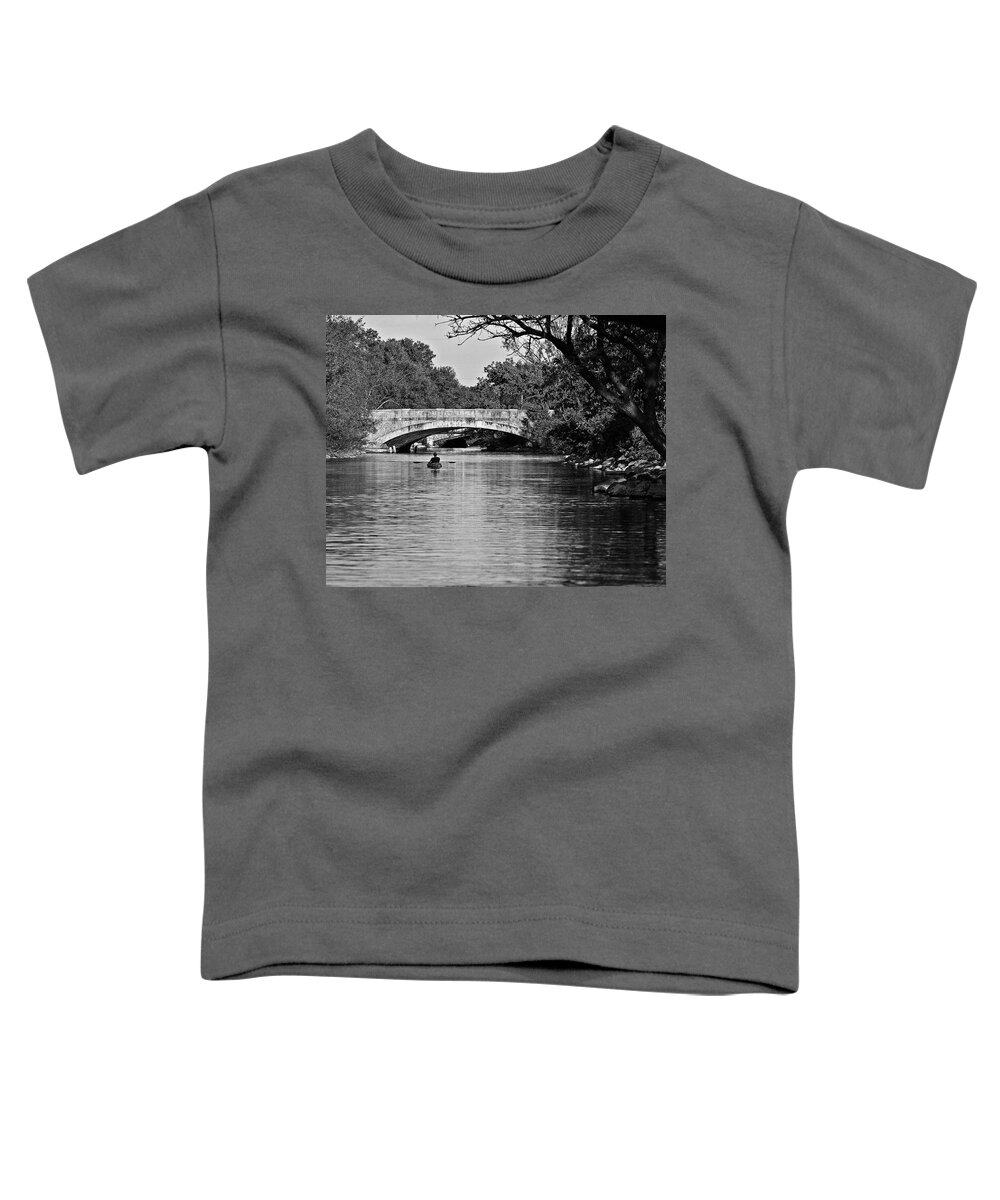 Yahara River Toddler T-Shirt featuring the photograph Kayaker on the Yahara River 2, Madison, WI by Steven Ralser