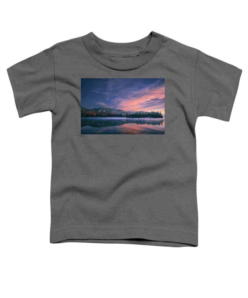 Autumn Toddler T-Shirt featuring the photograph Killarney Lake at Dawn by Henry w Liu