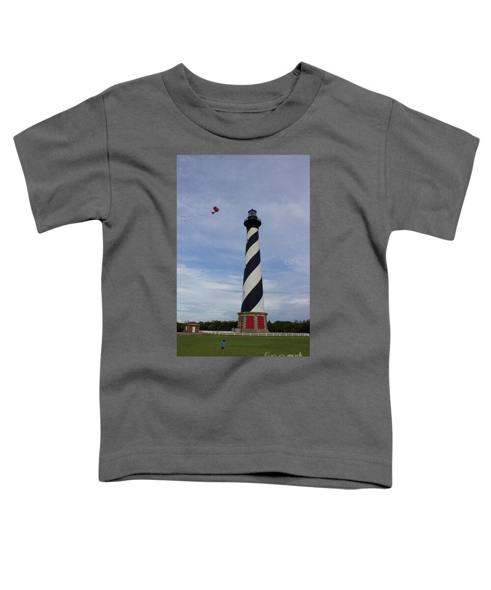 Obx Toddler T-Shirt featuring the photograph Kite at Cape Hatteras by Annamaria Frost