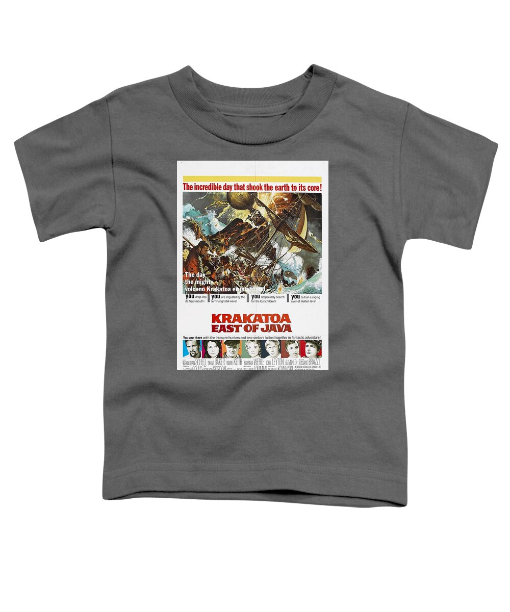 Krakatoa Toddler T-Shirt featuring the mixed media ''Krakatoa East of Java'', 1968, art by Frank McCarthy by Movie World Posters