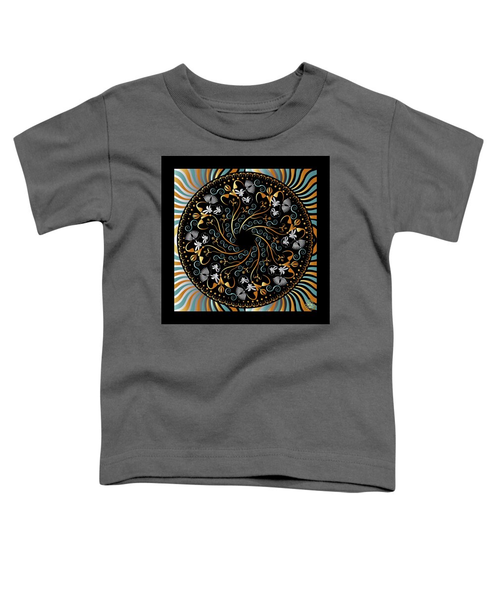 Mandala Toddler T-Shirt featuring the digital art Kuklos No 4392 by Alan Bennington