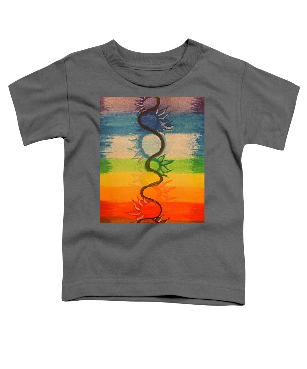 Watercolor Toddler T-Shirt featuring the painting Kundalini Fire by Lisa White