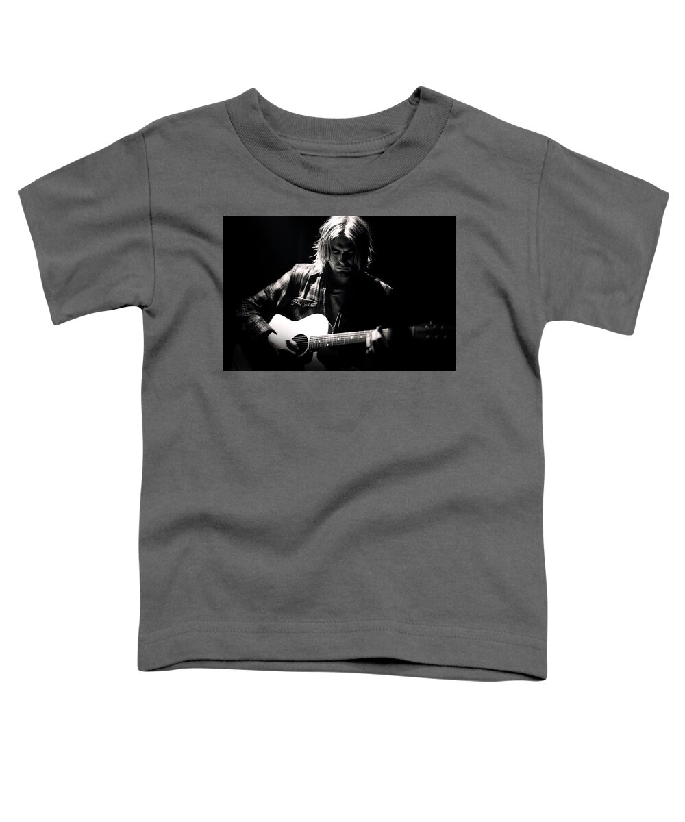 Kurt Cobain 1 Toddler T-Shirt featuring the digital art Kurt Cobain 1 by Wes and Dotty Weber