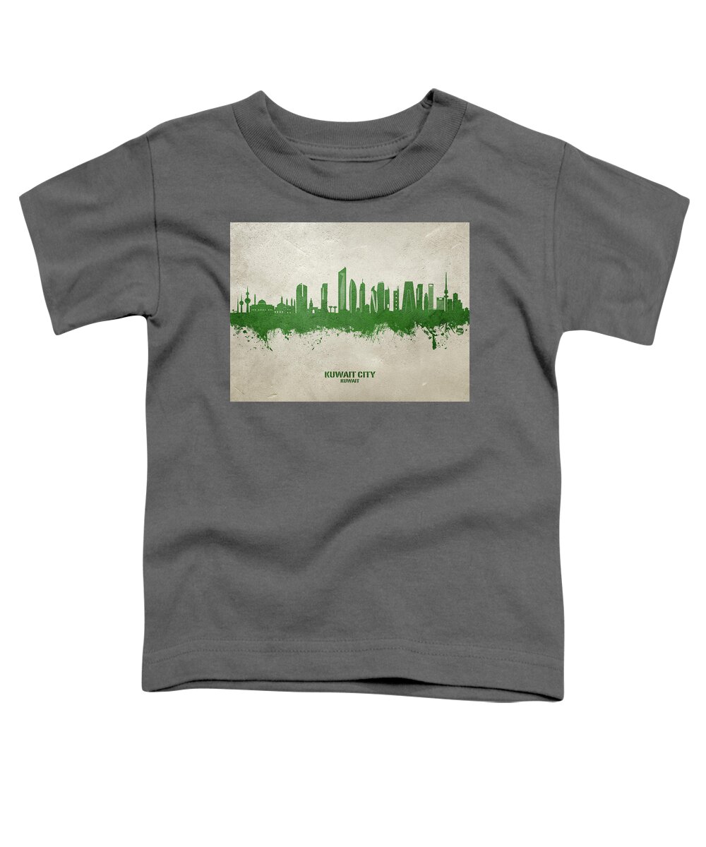 Kuwait City Toddler T-Shirt featuring the digital art Kuwait City Skyline #93 by Michael Tompsett