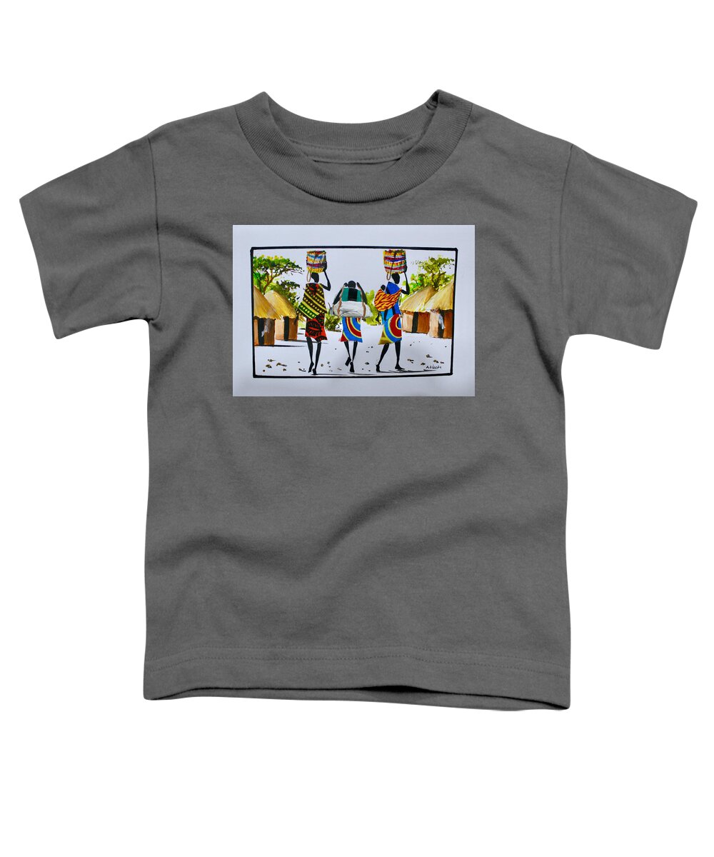  Africa Toddler T-Shirt featuring the painting L-312 by Albert Lizah