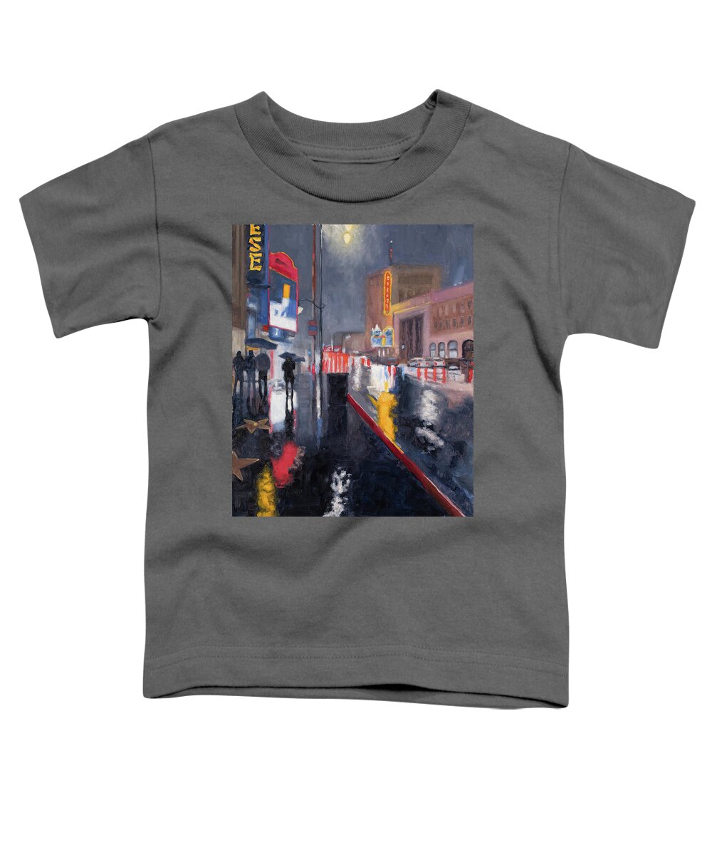 La Toddler T-Shirt featuring the painting LA Rain by Tate Hamilton