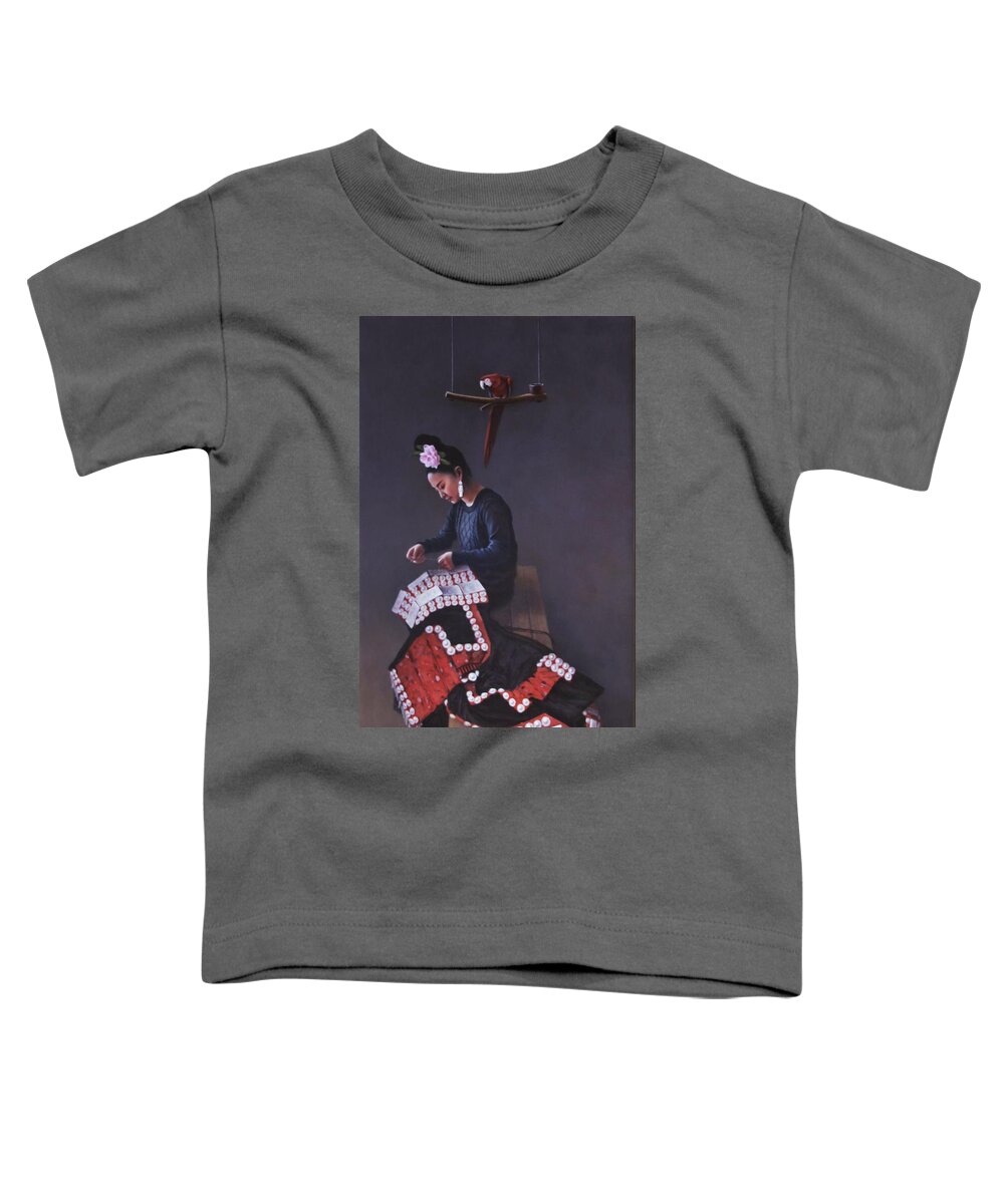 Realism Toddler T-Shirt featuring the painting Labor of Love by Zusheng Yu