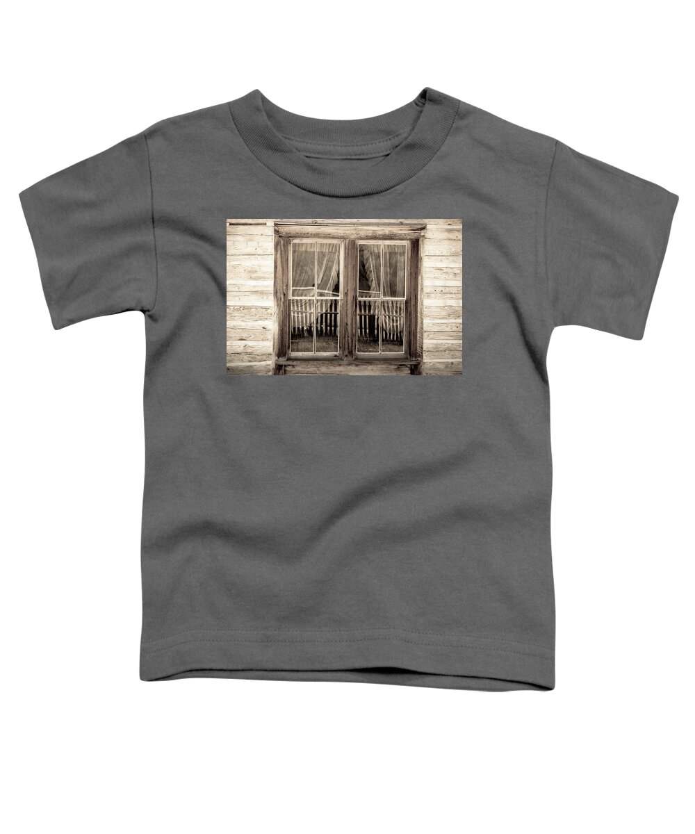 Montana Toddler T-Shirt featuring the photograph Lace Curtains and Picket Fence by Tara Krauss