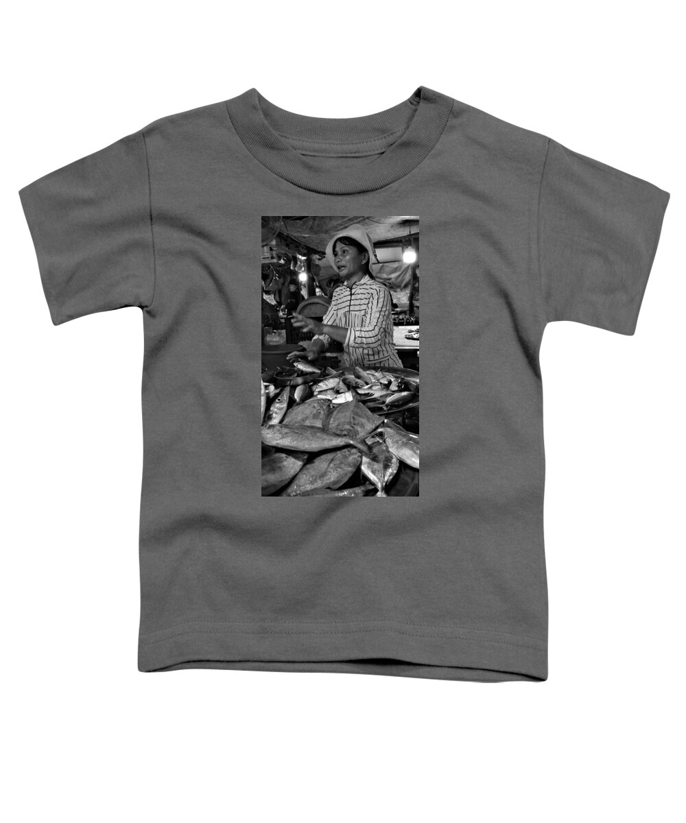 Portrait Toddler T-Shirt featuring the photograph Lady at Fish Market by Robert Bociaga