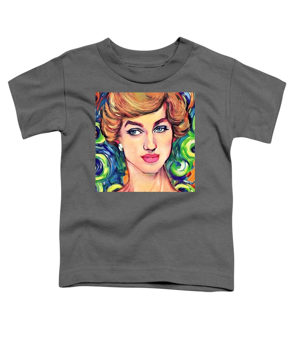 Diana Art Toddler T-Shirt featuring the digital art Lady Diana #1 by Stacey Mayer