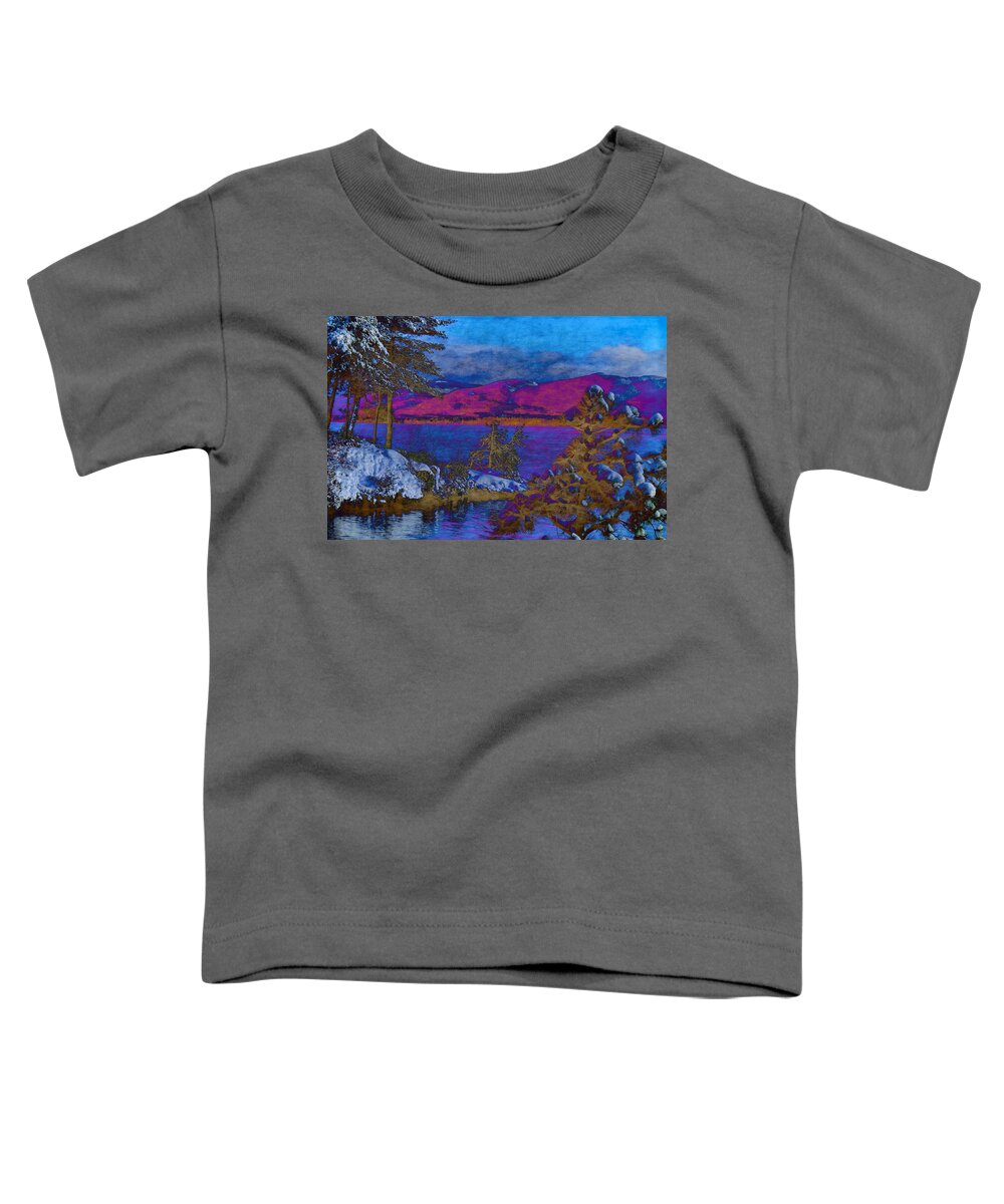 Lake Toddler T-Shirt featuring the digital art Lake George Winter PhotoArt by Russel Considine