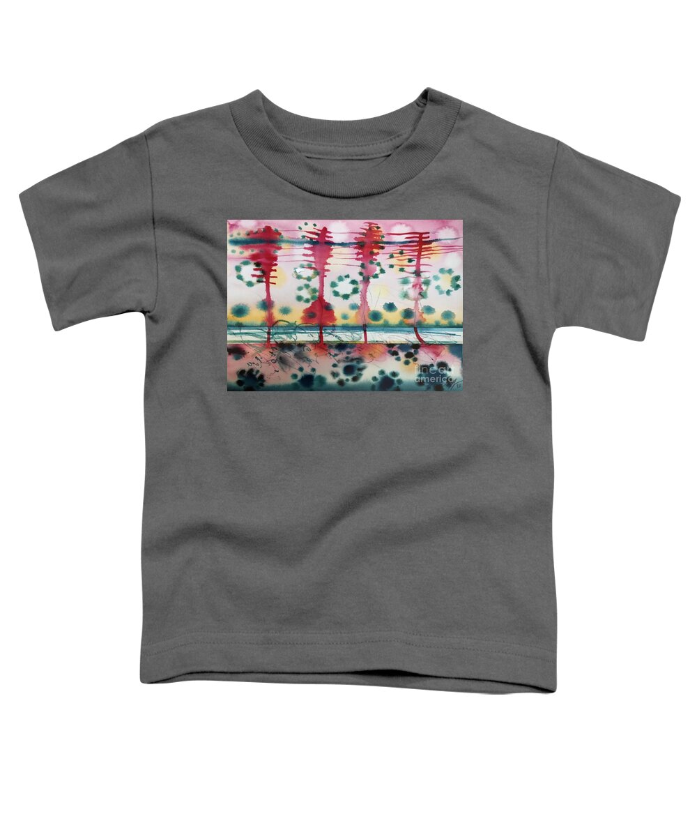 Lake Toddler T-Shirt featuring the painting Lake Sky Apparitions by Glen Neff