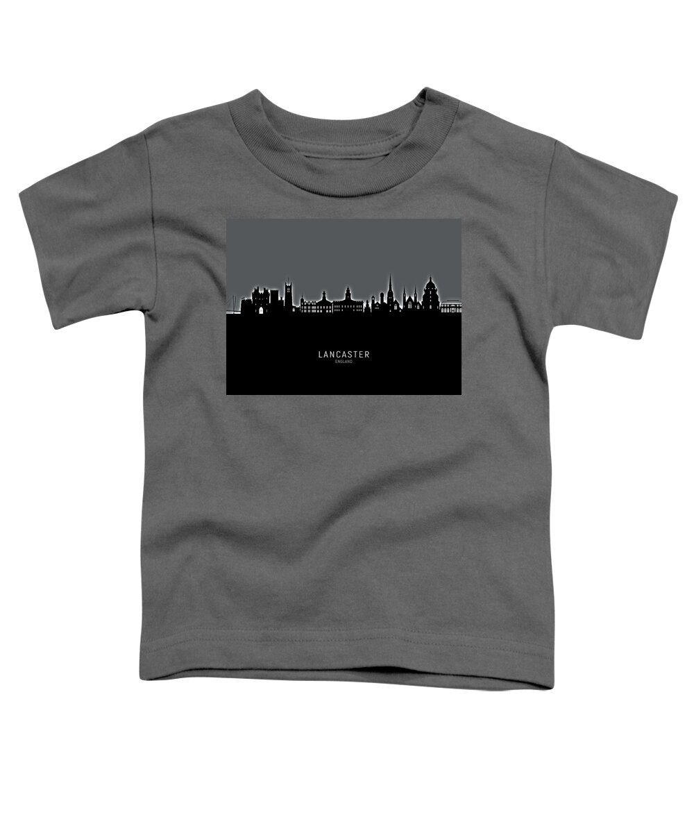 Lancaster Toddler T-Shirt featuring the digital art Lancaster England Skyline #35 by Michael Tompsett