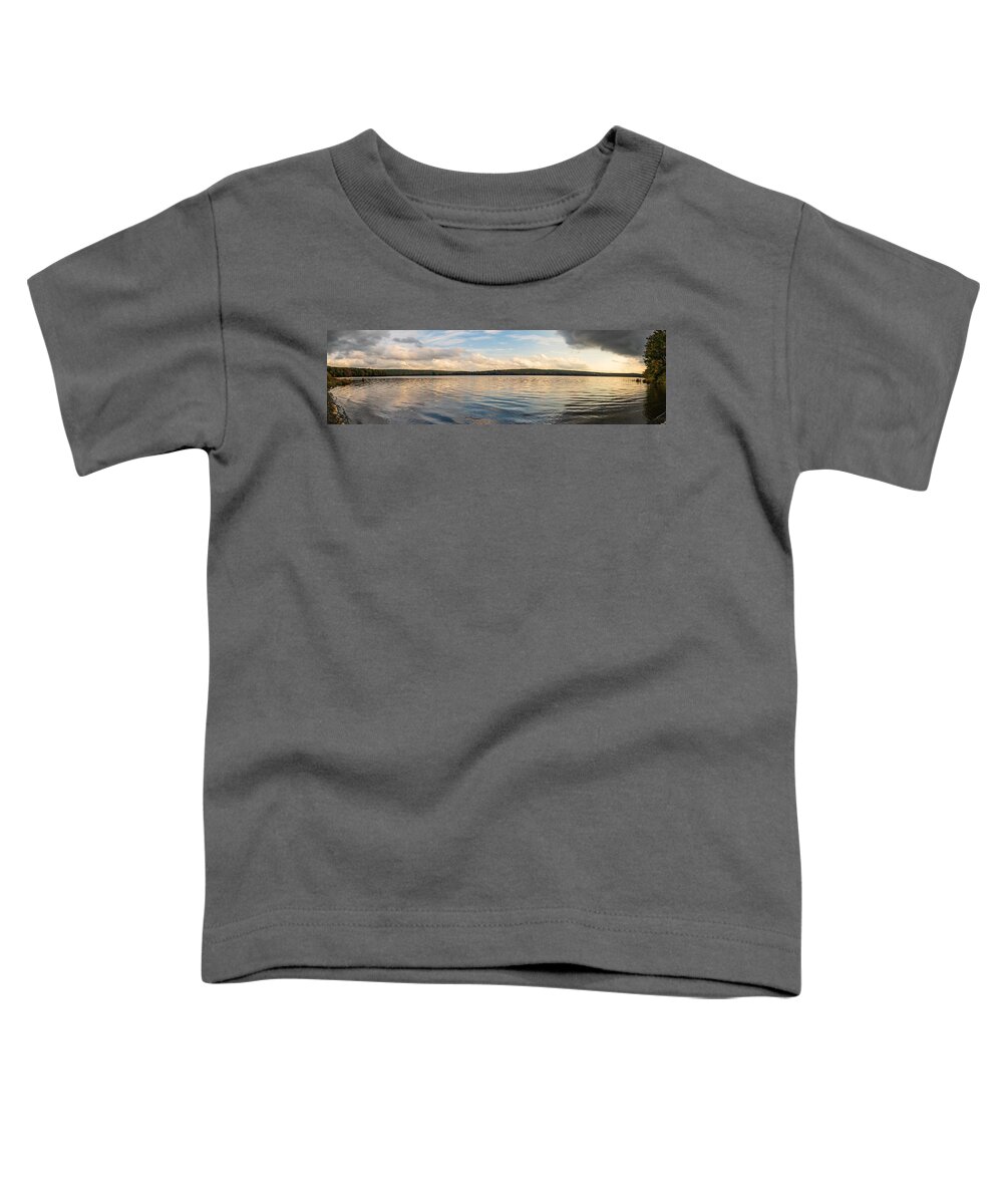 Panorama Toddler T-Shirt featuring the photograph Landscape Photography - Shohola Lake by Amelia Pearn