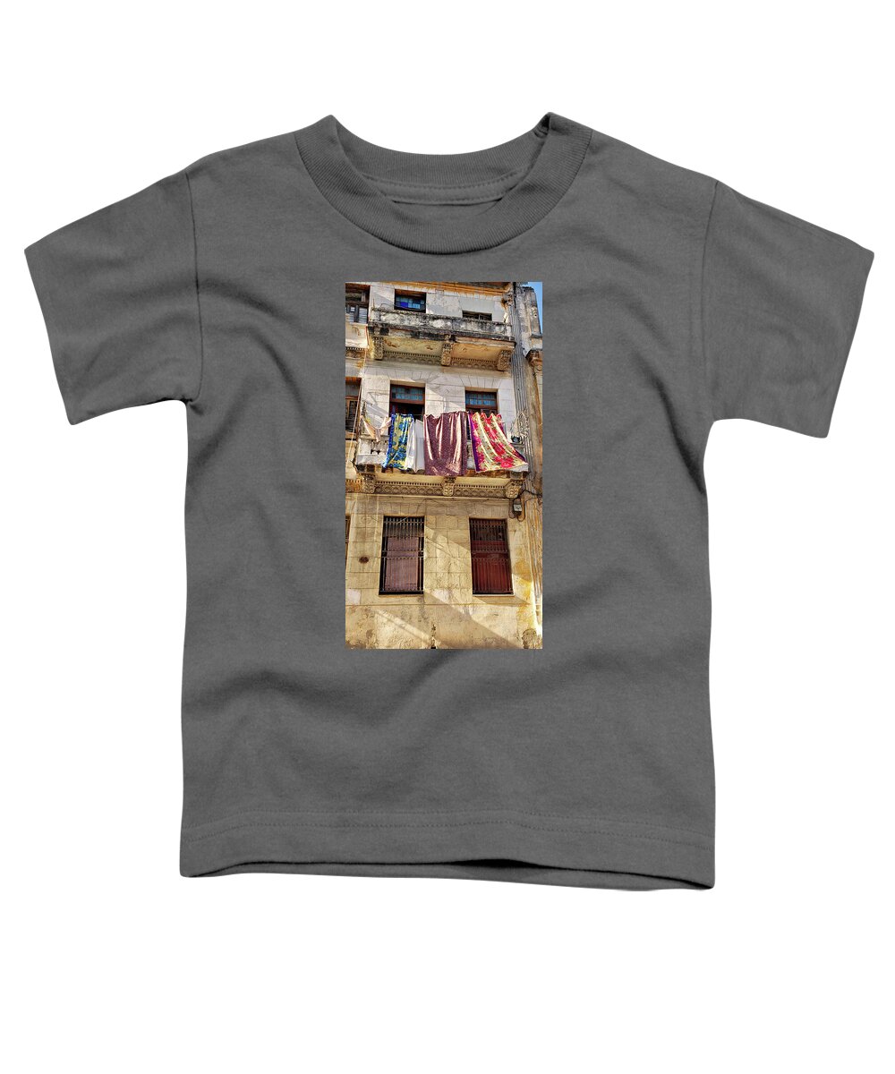 Cuba Toddler T-Shirt featuring the photograph Laundry Day by Elin Skov Vaeth
