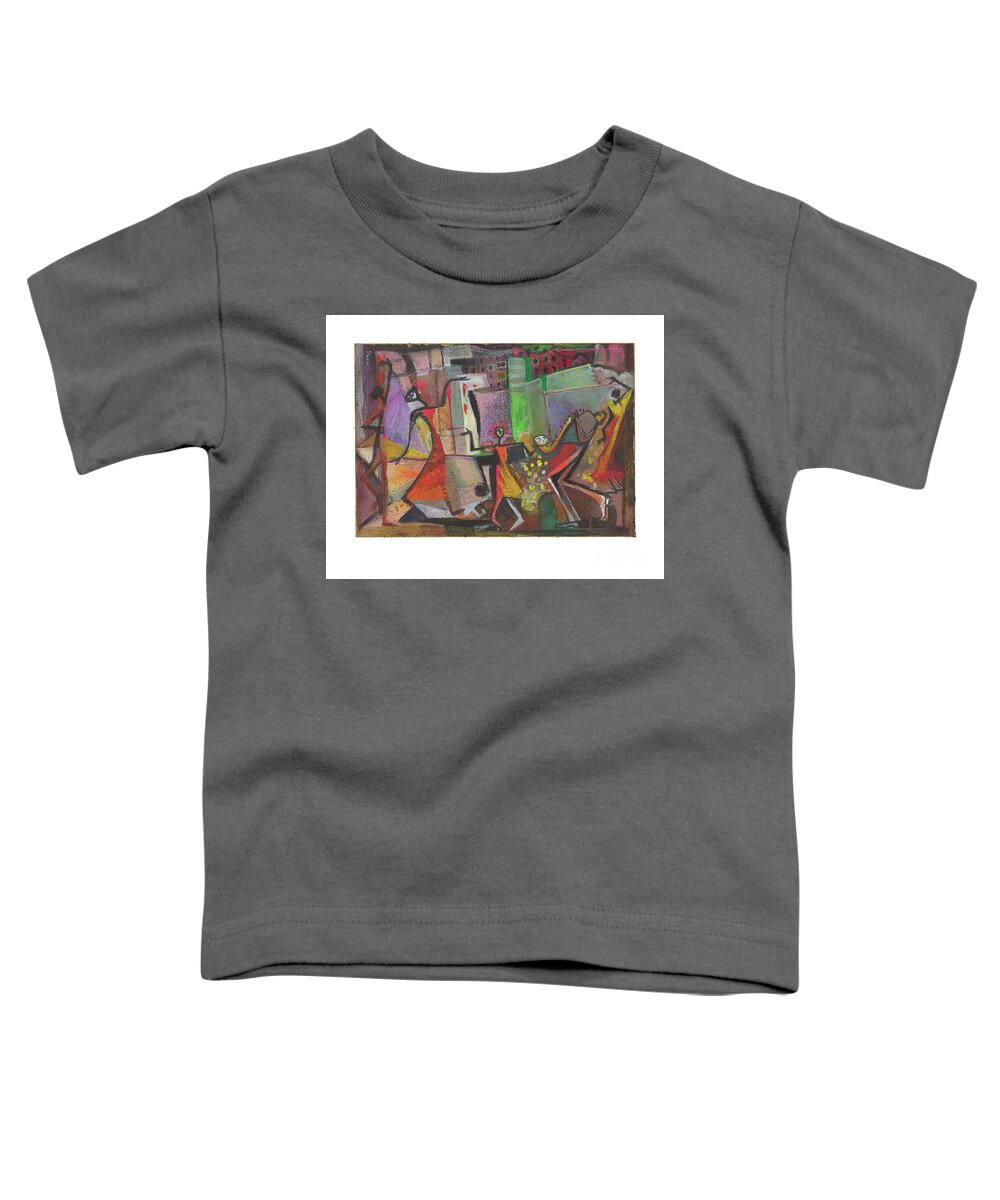 Rhythms Toddler T-Shirt featuring the painting Lavendar Rhythms by Cherie Salerno