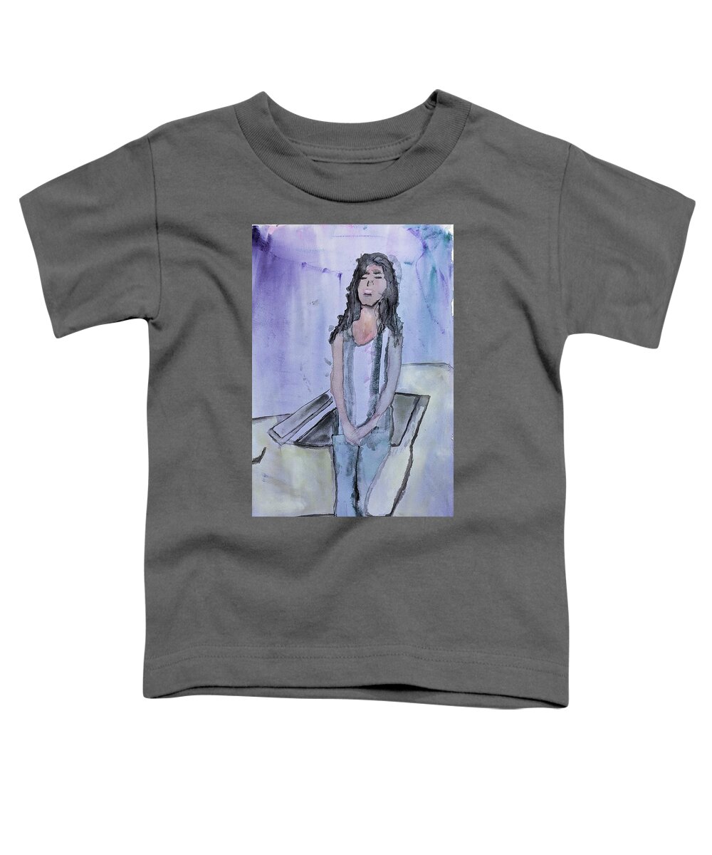 Woman Toddler T-Shirt featuring the painting Leaning IN Sassy by Cathy Anderson