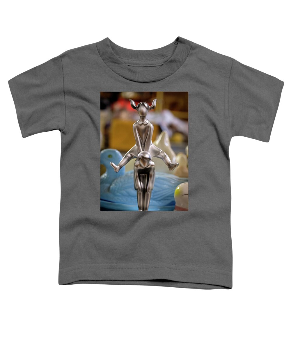 Statue Toddler T-Shirt featuring the photograph Leapfrog Fun by Mary Lee Dereske