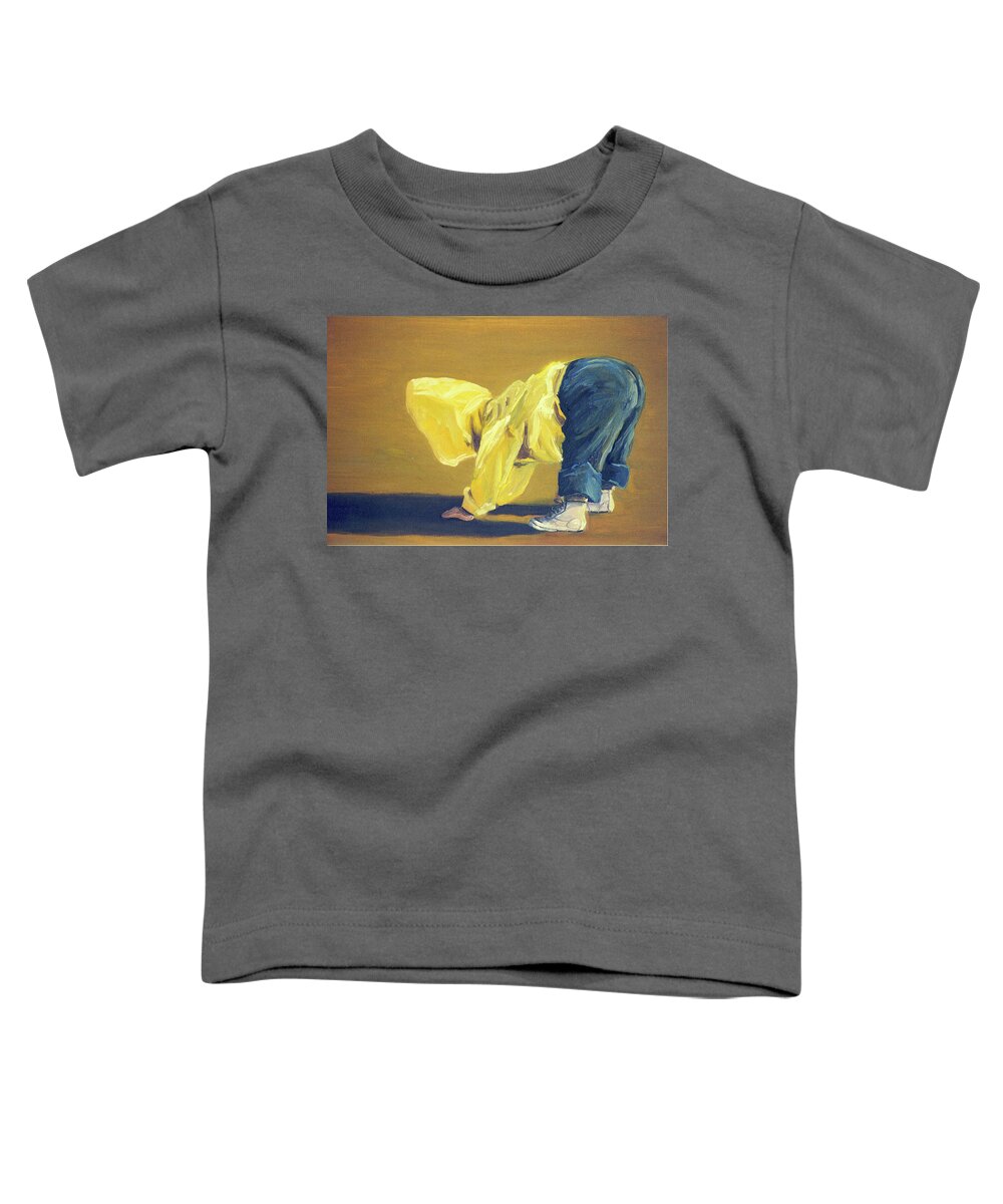 Figure Toddler T-Shirt featuring the painting Learning to walk by Rick Hansen