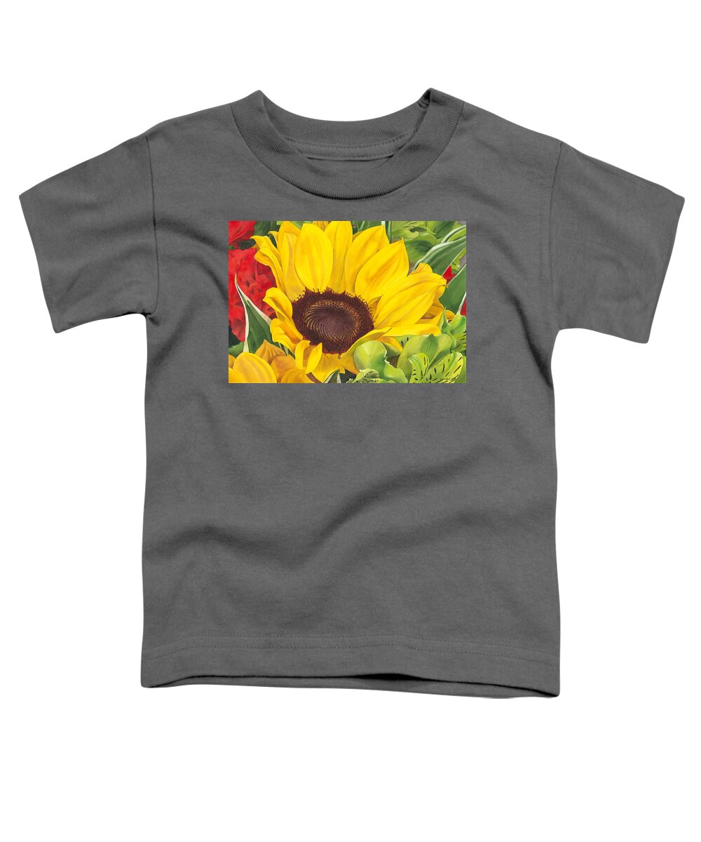 Flower Toddler T-Shirt featuring the painting Let Me Brighten Your Day by Espero Art