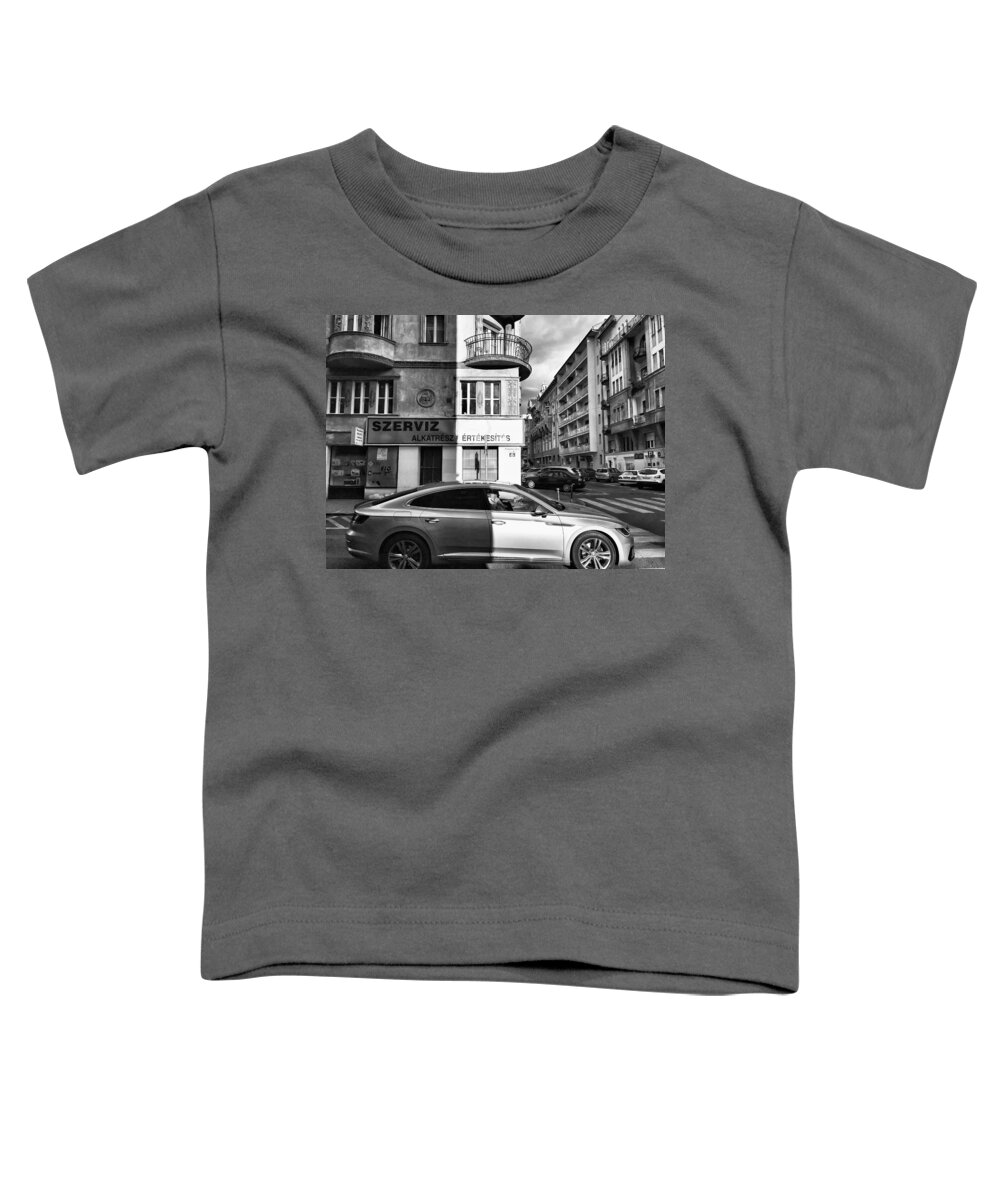 Black And White Toddler T-Shirt featuring the photograph Light / Dark Side by Tito Slack