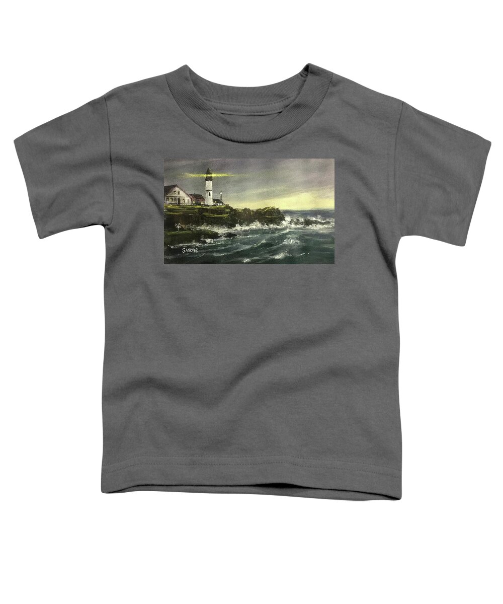  Toddler T-Shirt featuring the painting Lighthouse by Robert Sankner