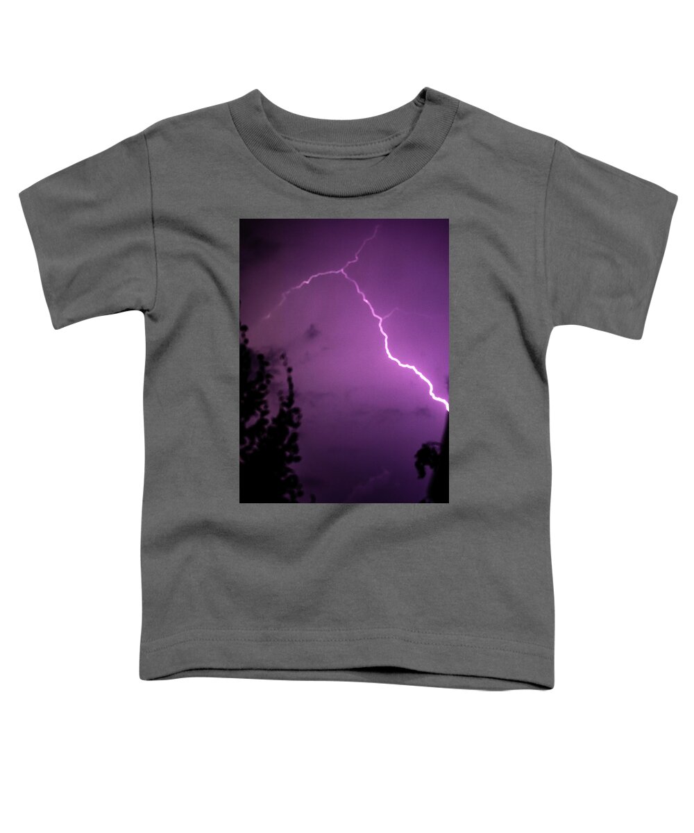 Weather Toddler T-Shirt featuring the photograph Lightning Over Amethyst by Denise Kopko