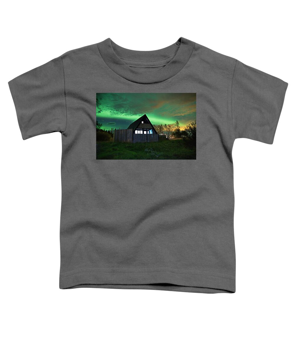 Aurora Toddler T-Shirt featuring the photograph Lights in the Country by Christopher Mathews