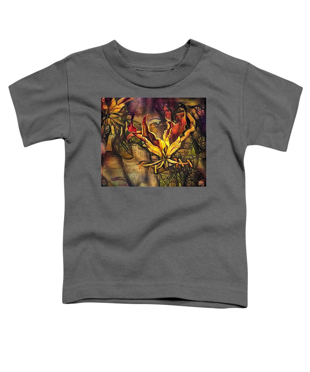 Beautiful Toddler T-Shirt featuring the digital art Lily of the Jungle by Teresa Wilson