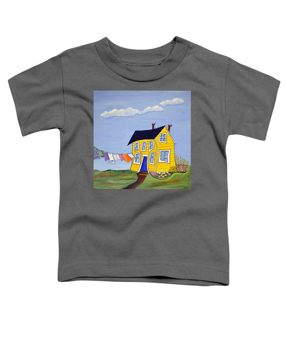 Colourful Toddler T-Shirt featuring the painting Line Dancing by Heather Lovat-Fraser