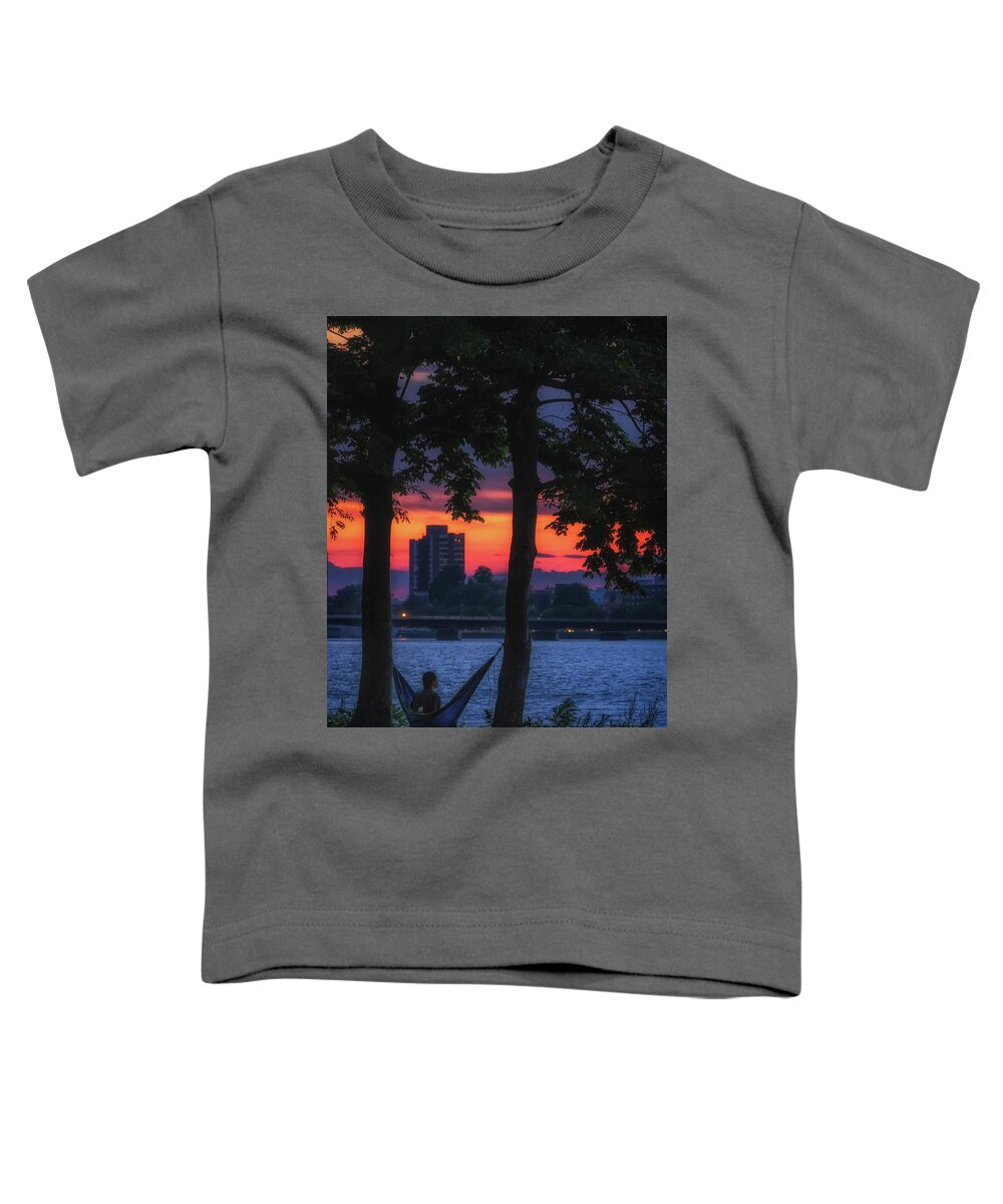 Boston Toddler T-Shirt featuring the photograph Lingering after Sunset by Sylvia J Zarco