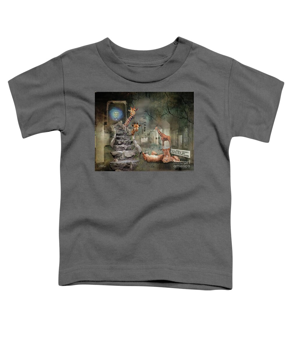 Silly Toddler T-Shirt featuring the digital art Lions Stairs by Deb Nakano