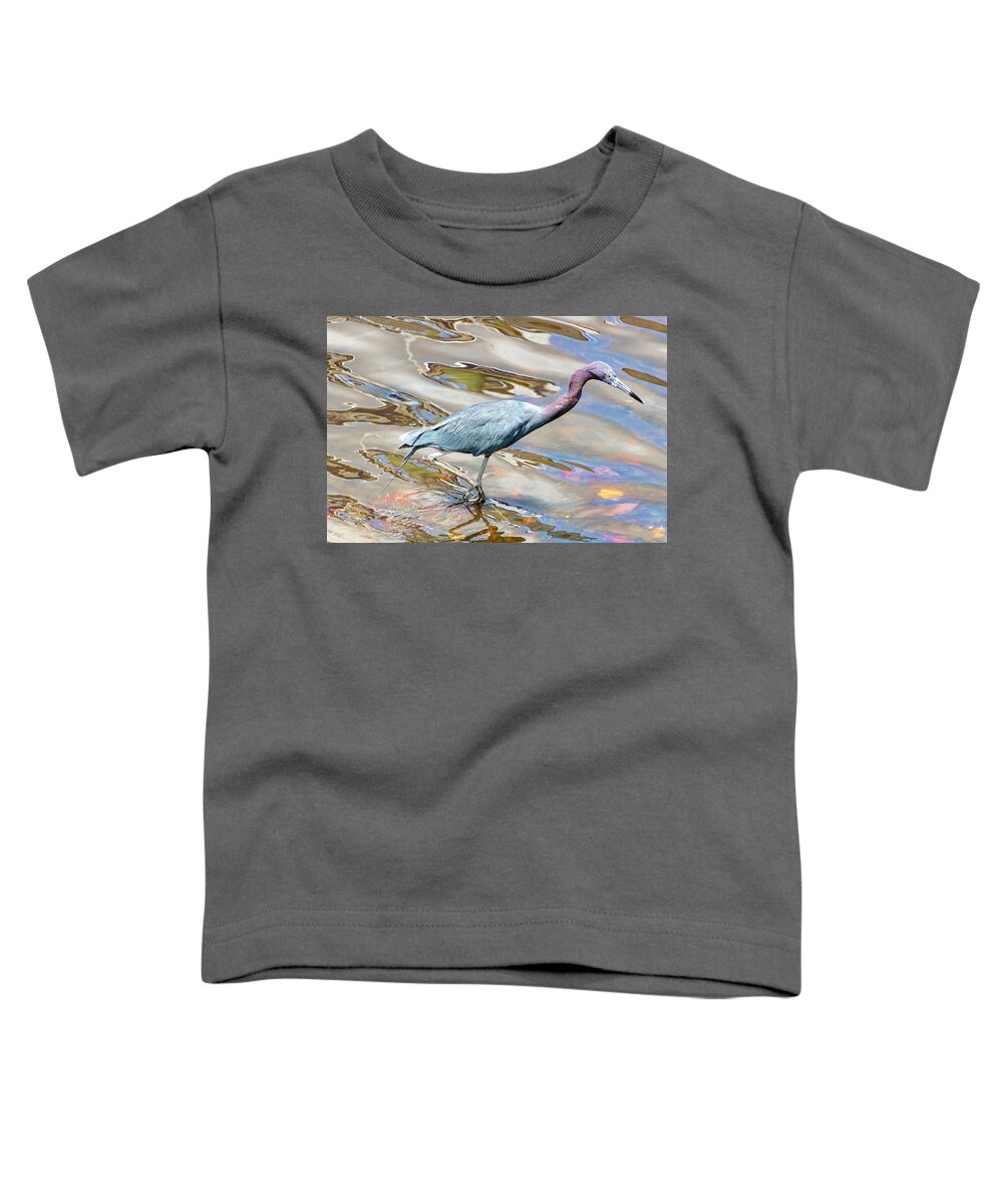 Bird Toddler T-Shirt featuring the photograph Little Blue Heron Fishing by Blair Damson