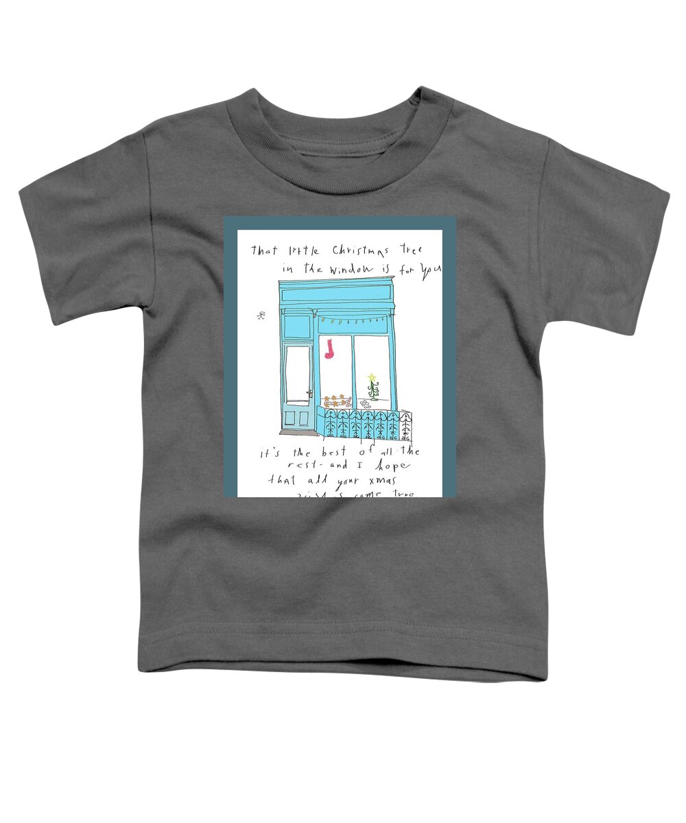 Holidays Toddler T-Shirt featuring the drawing little Christmas tree by Ashley Rice