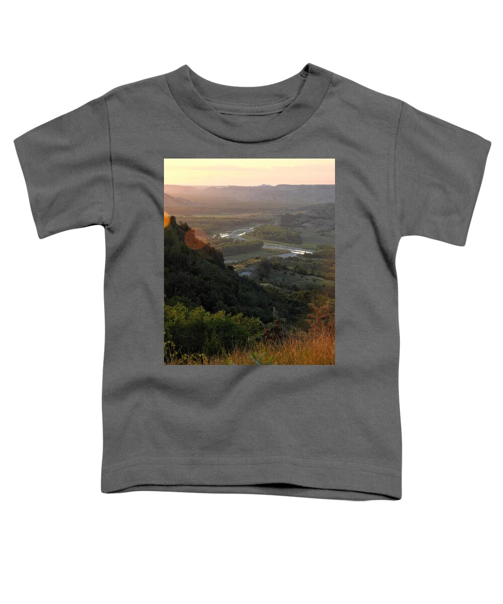 Sunset Toddler T-Shirt featuring the photograph Little Missouri River Sunset by Amanda R Wright
