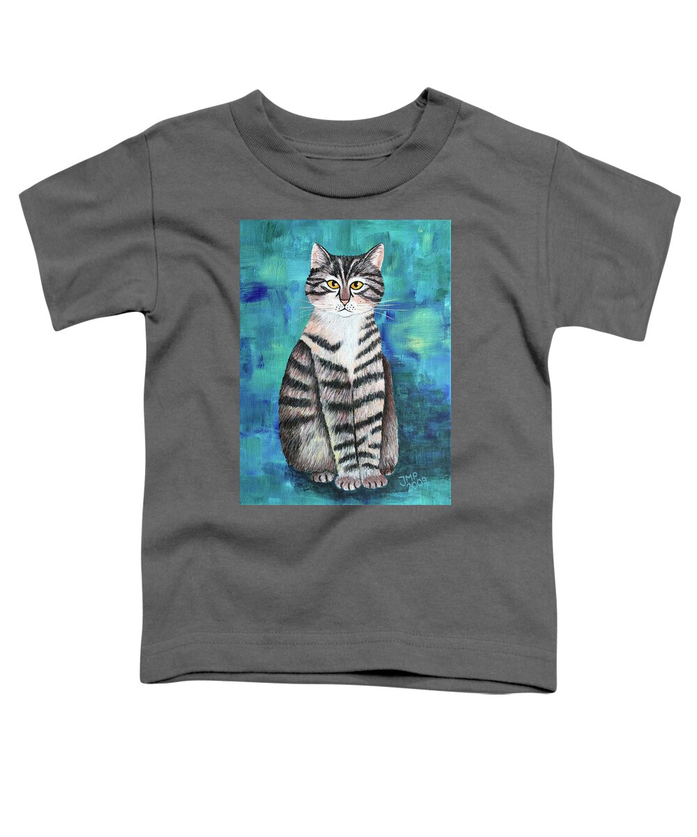 Acrylic Toddler T-Shirt featuring the painting Little Tiger by Jutta Maria Pusl