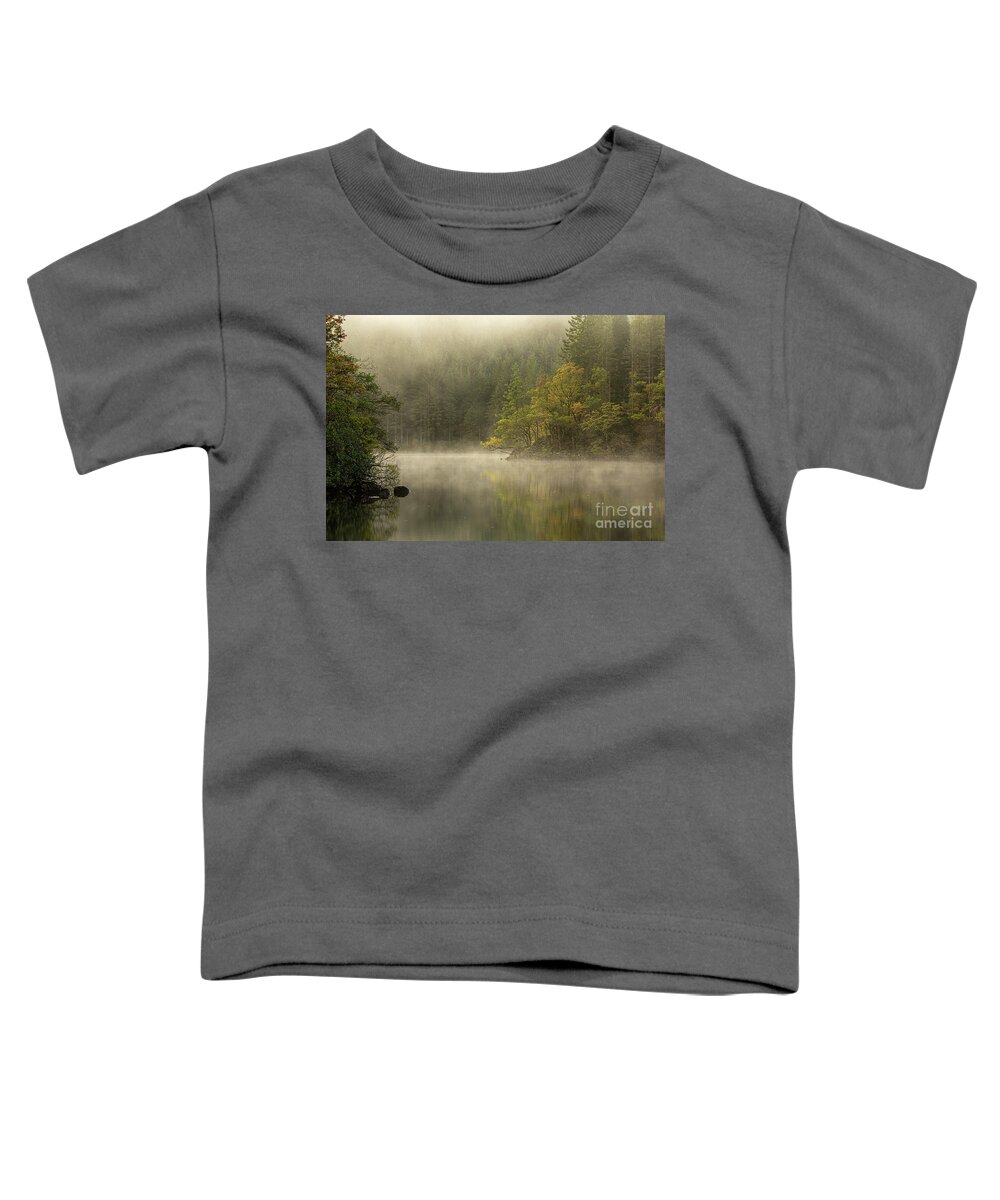 Loch Ard Toddler T-Shirt featuring the photograph Loch Ard Misty Morning by Maria Gaellman